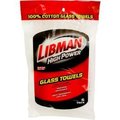 Libman Libman Commercial High Power® 100% Cotton White Glass Towels, 6 Pack - 592 592